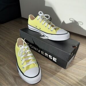 Converse Low Top Canvas Sneakers in Yellow and White